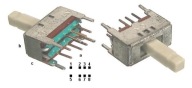 Przełącznik przesuwny 2-obwody ON-ON-ON PKS3D - 1 sztuka