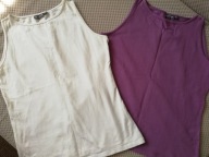 GREENPOINT ZESTAW 2szt BLUZEK ECRUI I FIOLET R.40