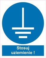 Naklejka PIKTOGRAM BHP, stosuj uziemienie