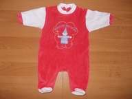 Pajac pajacyk z weluru rozmiar 68 4/6 m-ce