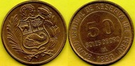 Peru 50 Soles De Oro 1980 r.