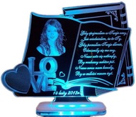 WALENTYNKI PODŚWIETLANE 4 KOLORY Z FOTO GRAWER