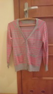 Sweter różowo szary rozm S/M