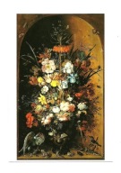 Pocztówka - R. Savery, Bukiet kwiatów z papugą ...