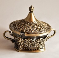 ⭐️mitre⭐️ Cukiernica z łyżeczką mosiądz metal plater (5902349026817