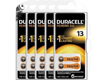 30 аккумуляторов для слуховых аппаратов DURACELL 13 PR48 Activair