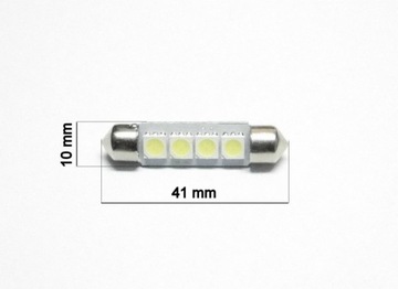 ЛАМПОЧКА 4 LED 5050 ТРУБА 41мм C5W ФЕСТОН 24В TIR