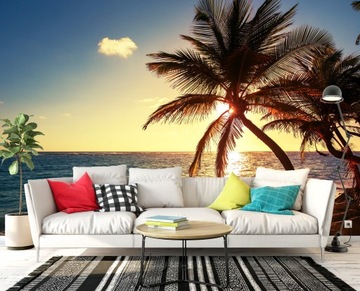 Fototapeta 3D zachód słońca plaża 208x146 F00581