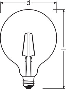 Декоративная светодиодная лампа накаливания OSRAM E27 2,5 Вт