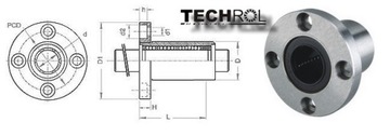 LMF 30 UU ЛИНЕЙНЫЙ ПОДШИПНИК с круглым фланцем