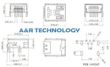 Разъем Mini USB для зарядки контроллера PS3