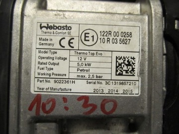 WEBASTO THERMO TOP EVO MERCEDES A2465002098 БЕНЗИН