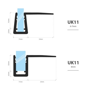 Уплотнитель для душевой кабины 120см 6 7 8 мм UK11