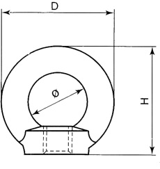 ГАЙКА С УШКОЙ DIN 582 М8 - 1 шт./СЕРТИФИКАТ.