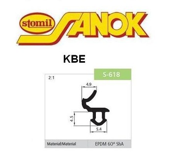 Uszczelka EPDM do okien PCV profili KBE S-618