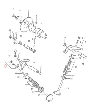 РЫЧАГ КЛАПАНА КОЛЬЦО ВЫПУСКНОЙ SUZUKI DR 650