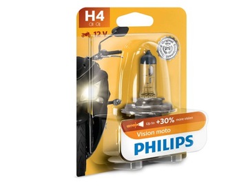 Лампа Philips H4 Vision для мотоциклистов + на 30 % больше света