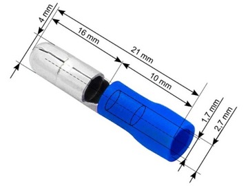 Круглый разъем разъема 4,0/21мм синий 10шт.