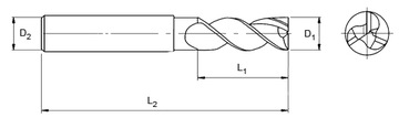 Фреза VHM для ALUMINIUM Heavy Cut 12 мм, хвостовик 12 мм