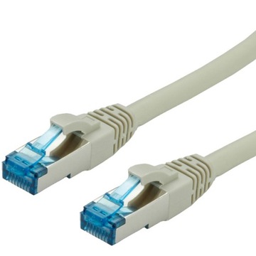 Сетевой кабель LAN S/FTP Cat.6A RJ45, серый, 1 м