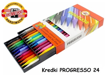 Мелки PROGRESSO бездревесные, 24 цвета KOH-I-NOOR