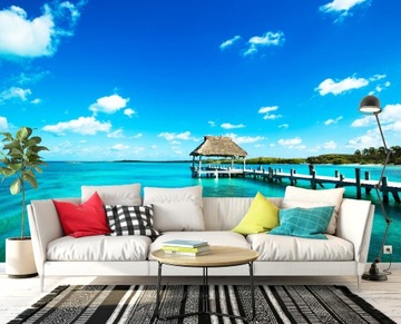 3D фотообои пляж лазурное море 368x254 F00519