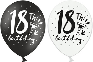 Воздушные шары 18-е! день рождения на 18 лет 6шт микс 30см