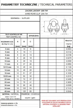 ЗАЖИМ ВЕРЕВОЧНЫЙ DIN 741 26 мм - 1 шт / СЕРТИФИКАТ.