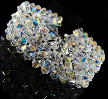 Широкий свадебный браслет с кристаллами SWAROVSKI.