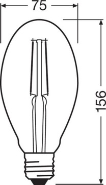 Светодиодная лампа накаливания 4.5W 40W Osram VINTAGE 1906