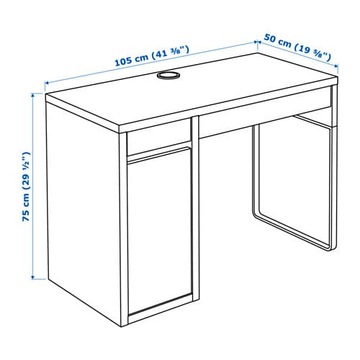 ИКЕА МИККЕ Письменный стол БЕЛЫЙ - 105x75x50 - со шкафом