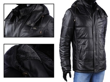 Мужская кожаная стеганая куртка DORJAN BRU450_2 XXL