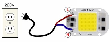 COB LED 50Вт нейтральный белый 220В