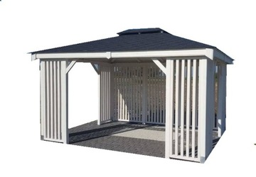 Деревянный павильон GARDEN GARDEN 3X4 WHITE SHOP