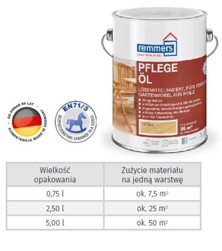 REMMERS PFLEGE-OL ТЕРРАСНОЕ МАСЛО ЦВЕТА 0,75л