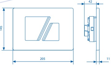 Кнопка SANIT для рамки LINEA S707, МАТОВЫЙ ХРОМ