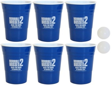GRA BEER PONG PIŁKI KUBKI KUBEK HORRIBLE BOSSES 2