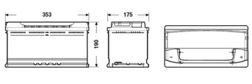 Akumulator Yuasa YBX3019 95Ah, 95 Ah, 850A, 353x175x190