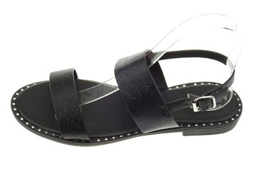 Sandały Klasyczne gładkie L169 Black r.39