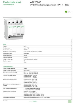 ограничитель перенапряжения C iPRD-20-20кА-350В A9L20600