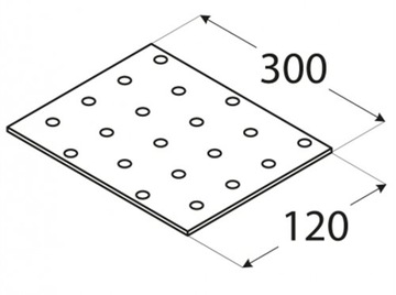 PP21 ПЛОСКИЙ СОЕДИНИТЕЛЬ ПЕРФОРИРОВАННАЯ ПЛАСТИНА OC 120x300