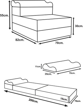 СКЛАДНОЙ МАТРАС ДЛЯ ТУРИСТИЧЕСКОГО КРЕСЛА 200x70x15см