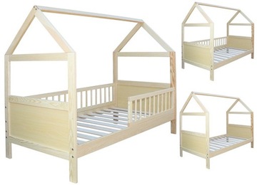 Кровать ДОМ 140х70 PINE BABY RAILS ДЕТСКАЯ 2в1 С РЕЛЬСАМИ