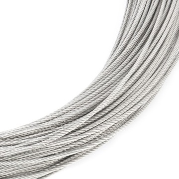 Lina linka stalowa NIERDZEWNA INOX Kwasoodporna splot 7x19 2mm 40m