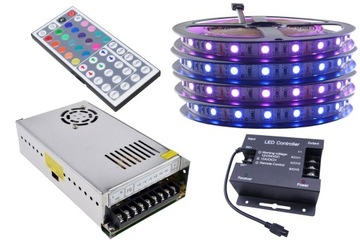 КОМПЛЕКТ Светодиодной ленты 300 SMD RGB 5050 контроллер 20м