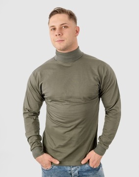 Elegancki Sweter Golf Męski Golfy WXM 5XL oliwkowy