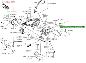 ПЛАСТИКОВЫЙ ШТИФТ B22085 Kawasaki 92039-0068