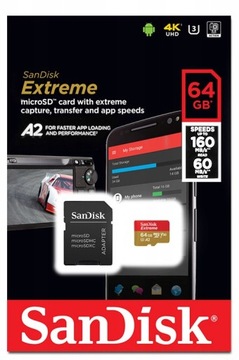 Карта памяти SANDISK EXTREME microSDXC 64G