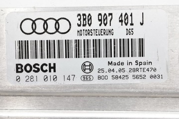 фото thumb №2, Компьютер vw passat 2.5 tdi 3b0907401j 0281010147