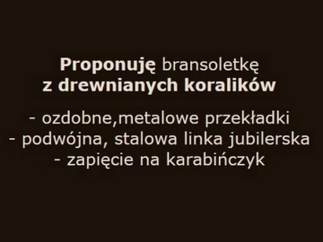 BRANSOLETA męska KORALIKI ** 36 [B636]